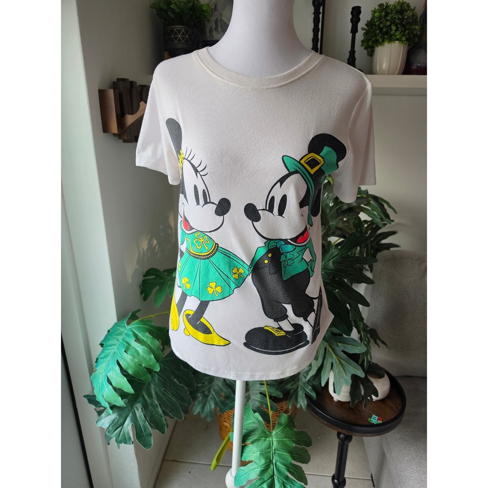 Disney Mickey Minnie Mouse St Patricks Day Shirt Small Graphic Tee
